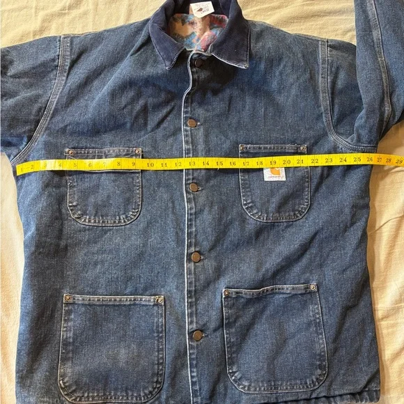 Carhartt “Southwest Look” Washed Denim Blanket-Lined Chore Coat (CB1003) - Picture 13 of 16